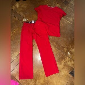 Red Scrub Set